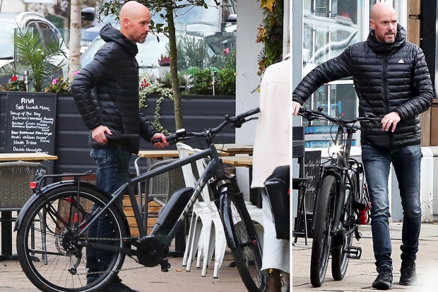 Notorious Man Utd taskmaster Ten Hag takes time out of gruelling club rebuild to visit cafe with wife on ELECTRIC bike | The Sun