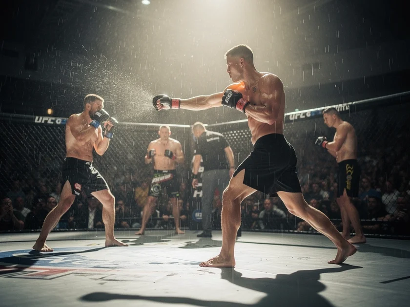Alex Pereira UFC light heavyweight champion raising belt after