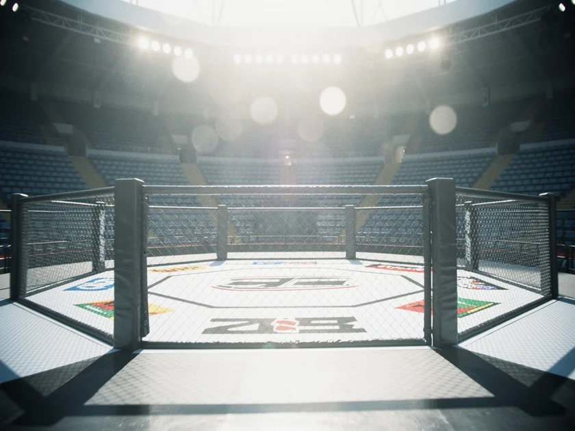 Alexander Volkanovski in UFC octagon during featherweight title fight in 2024