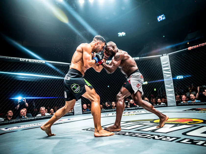 Alexander Volkanovski in UFC octagon during featherweight title fight, 2026 contender