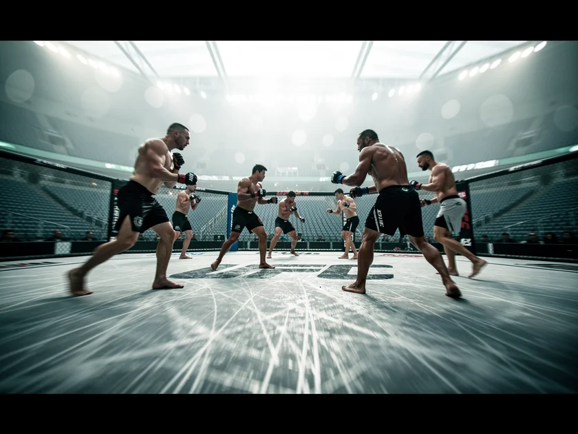 Alexander Volkanovski in UFC octagon preparing for featherweight title contention in 2026