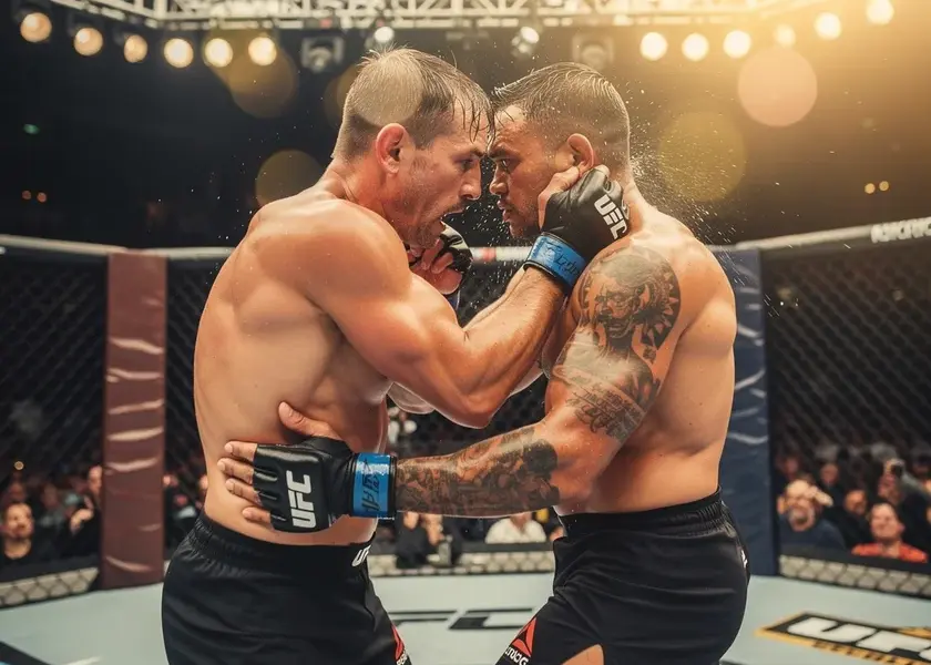 Ilia Topuria and Justin Gaethje face off ahead of UFC Freedom Fights 250 lightweight title fight