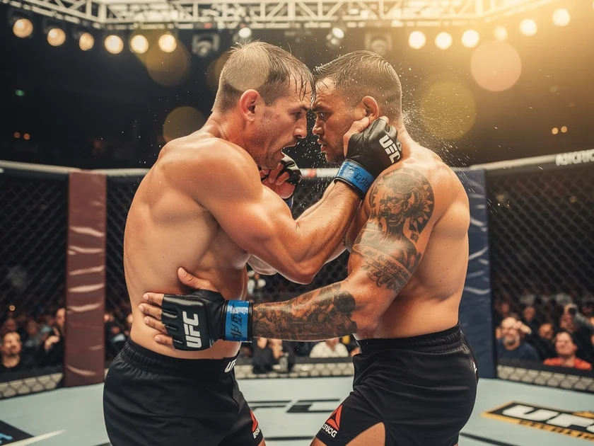 Ilia Topuria and Justin Gaethje face off ahead of UFC Freedom Fights 250 lightweight title fight