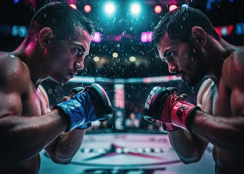 Justin Gaethje faces off against Paddy Pimblett at UFC 324 ceremonial weigh-ins in Seattle