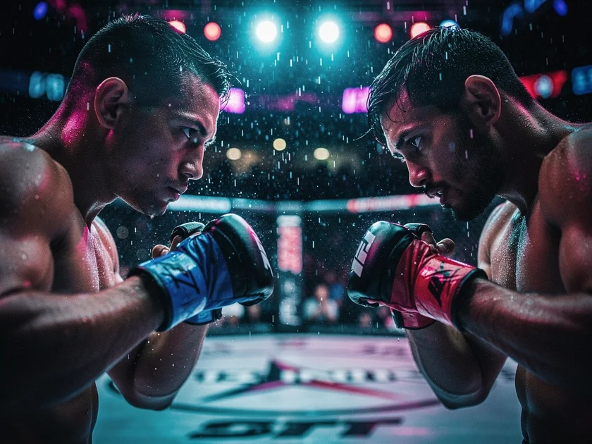 Justin Gaethje faces off against Paddy Pimblett at UFC 324 ceremonial weigh-ins in Seattle