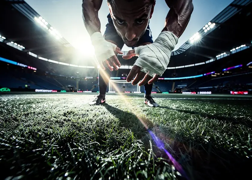Manchester City players in UEFA Champions League action against Real Madrid at the Etihad Stadium
