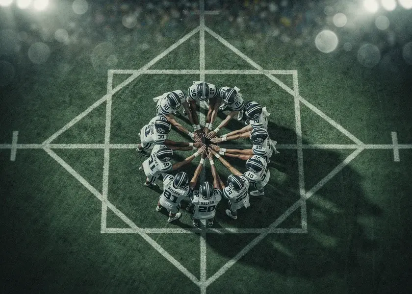 Arsenal players celebrating amid Premier League Title Race tension at the Emirates Stadium in 2026