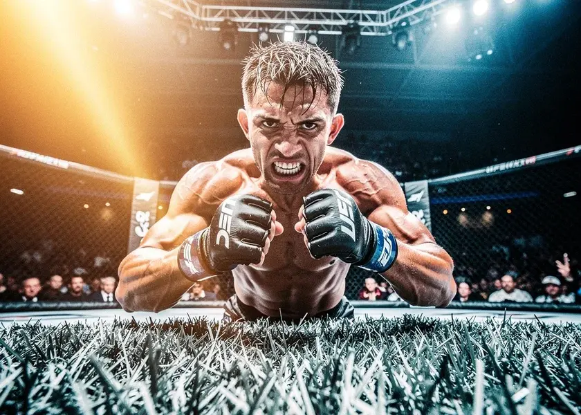 Sean O'Malley in UFC octagon during bantamweight title fight in 2024