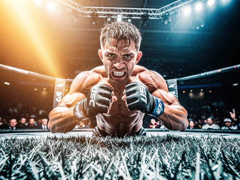 Sean O'Malley in UFC octagon during bantamweight title fight in 2024