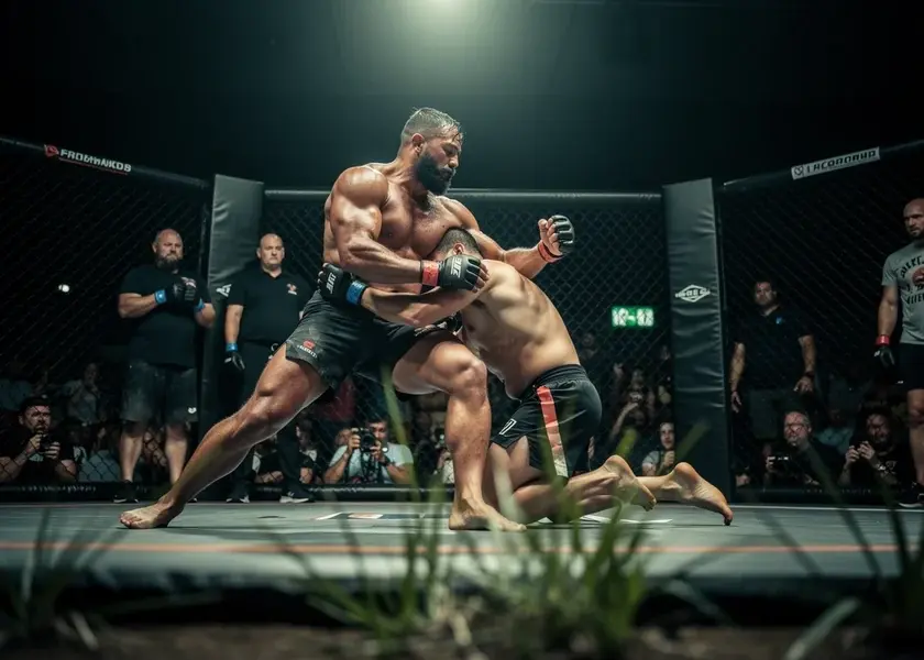 Islam Makhachev celebrates UFC Fight Card This Week victory over Tsarukyan at UFC 313 on March 29