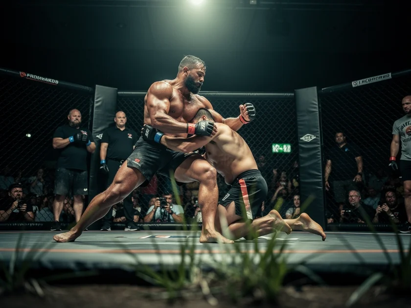 Islam Makhachev celebrates UFC Fight Card This Week victory over Tsarukyan at UFC 313 on March 29