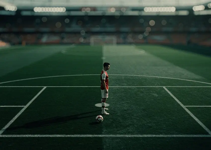 Declan Rice in Arsenal red anchoring midfield as Arteta celebrates Manager of the Month award 2026