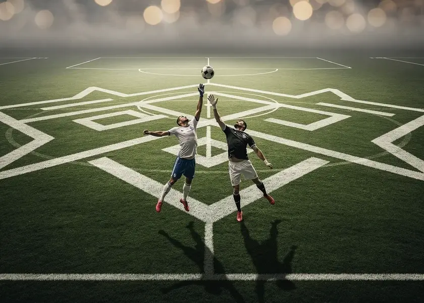 Erling Haaland preparing to head the ball during a Manchester City Premier League fixture at Stamford Bridge