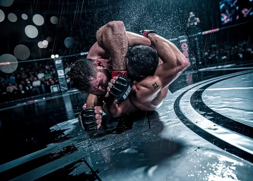 Justin Gaethje and Paddy Pimblett face off ahead of their UFC 324 lightweight bout in 2026