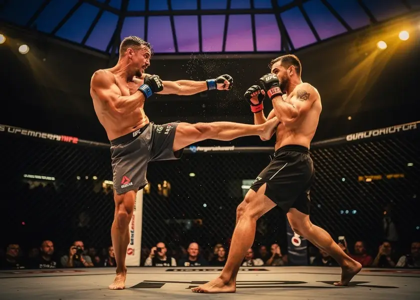 Petr Yan in UFC bantamweight stance preparing for a fight inside the octagon in 2026