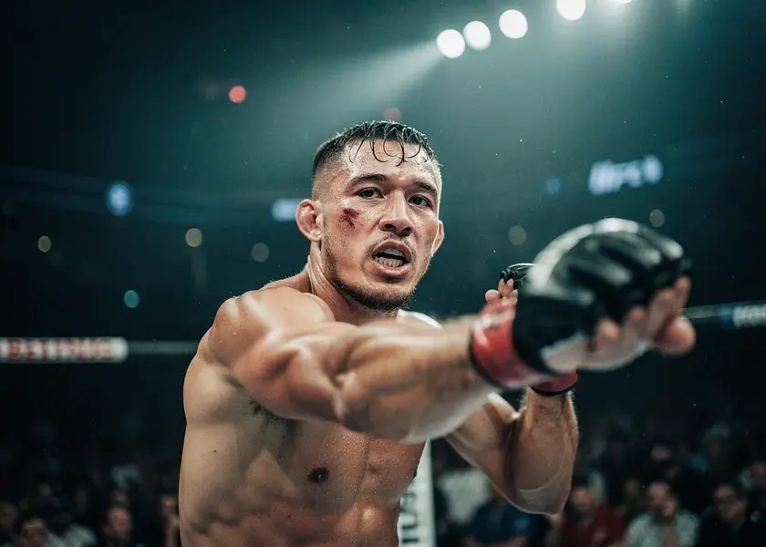 Dricus du Plessis defending the UFC Middleweight Division title belt in the octagon 2026