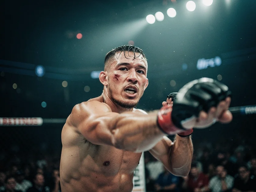 Dricus du Plessis defending the UFC Middleweight Division title belt in the octagon 2026